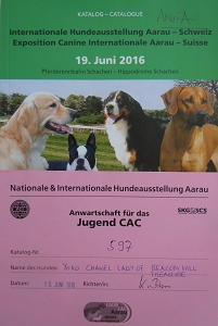 Nationale/Internationale Hundeausstellung NHA Aarau<br>18./19. Juni 2016